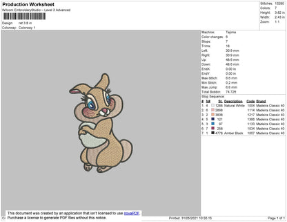 Rat Cartoon Embroidery File 4 size