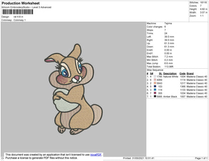 Rat Cartoon Embroidery File 4 size