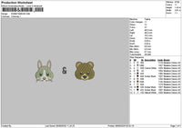 Rabbitbear Embroidery File 6 sizes