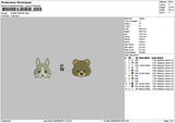 Rabbitbear Embroidery File 6 sizes