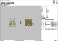 Rabbitbear Embroidery File 6 sizes