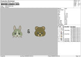 Rabbitbear Embroidery File 6 sizes