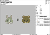 Rabbitbear Embroidery File 6 sizes