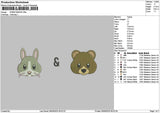 Rabbitbear Embroidery File 6 sizes
