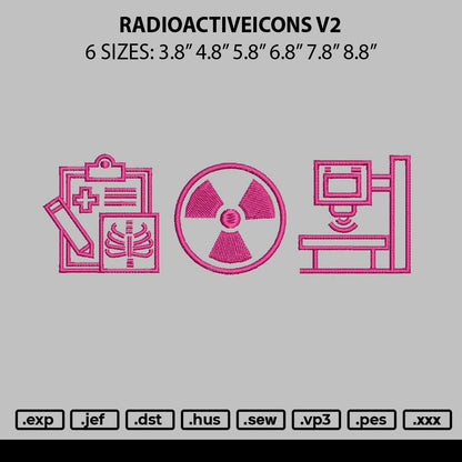 Radioactiveicons V2 Embroidery File 6 sizes