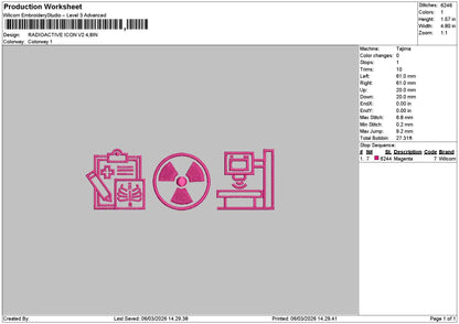Radioactiveicons V2 Embroidery File 6 sizes