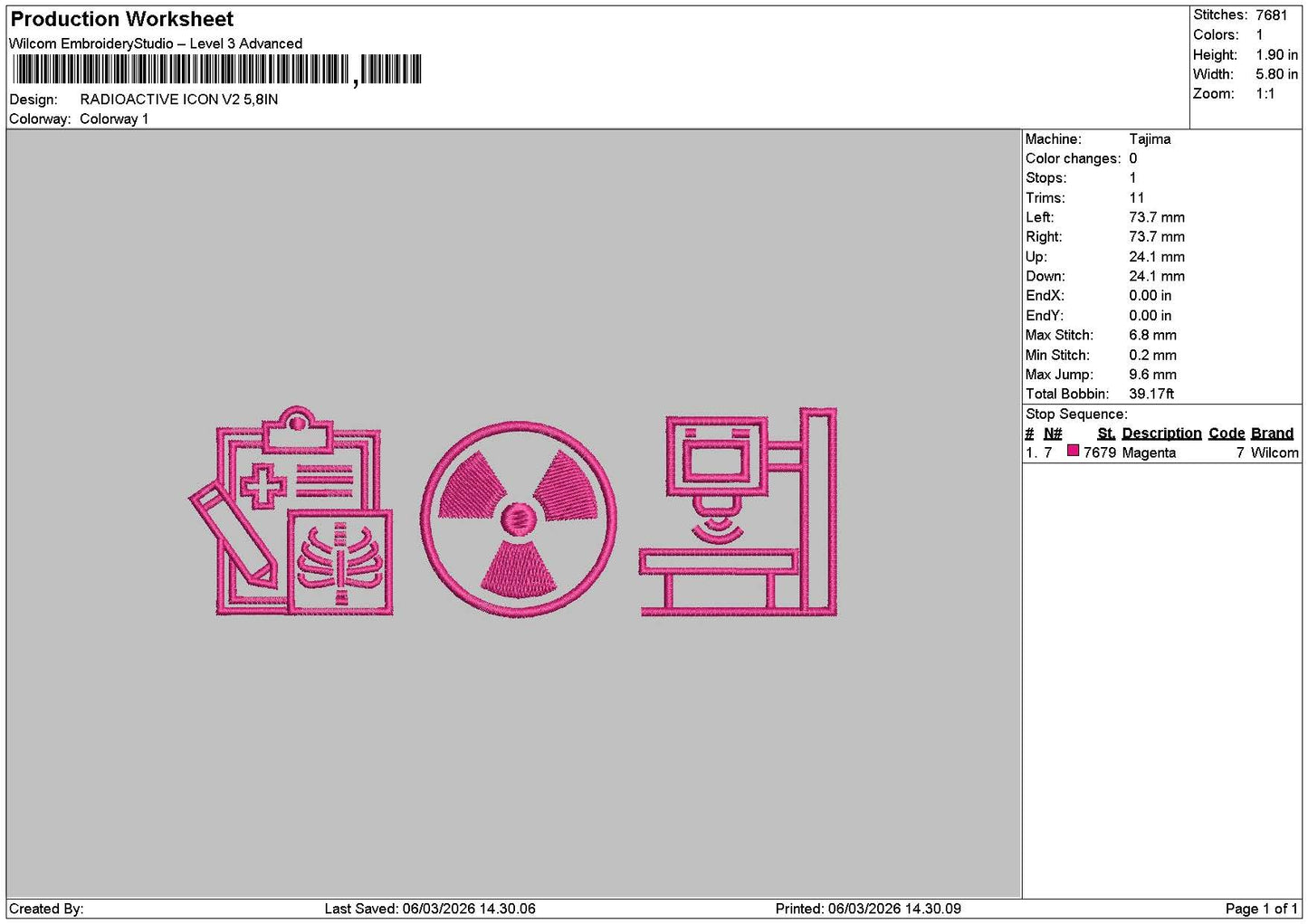 Radioactiveicons V2 Embroidery File 6 sizes