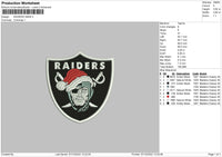 Raiders Xmas Embroidery File 6 sizes