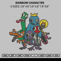 Rainbow Character Embroidery File 6 sizes