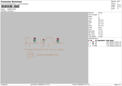 Ramostext 2905 Embroidery File 6 sizes