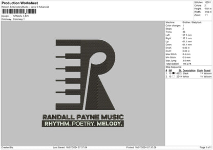 Randaltext Embroidery File 6 sizes