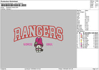 Rangerstext Melo Embroidery File 6 sizes