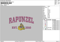 Rapunzeltext0112 Embroidery File 6 sizes