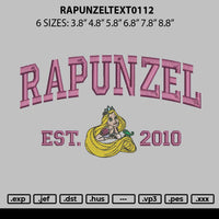Rapunzeltext0112 Embroidery File 6 sizes