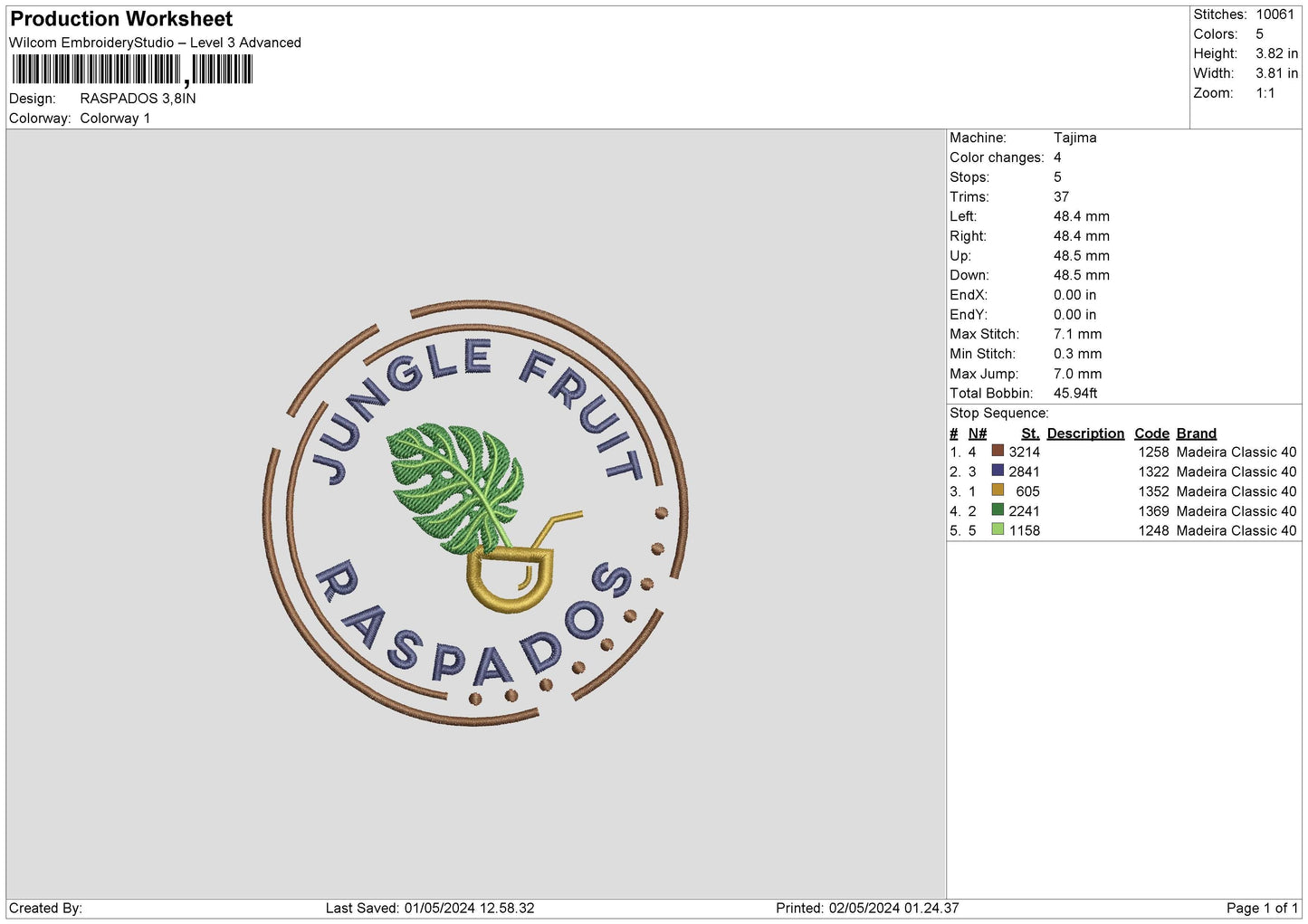 Junglecircle Embroidery File 6 sizes
