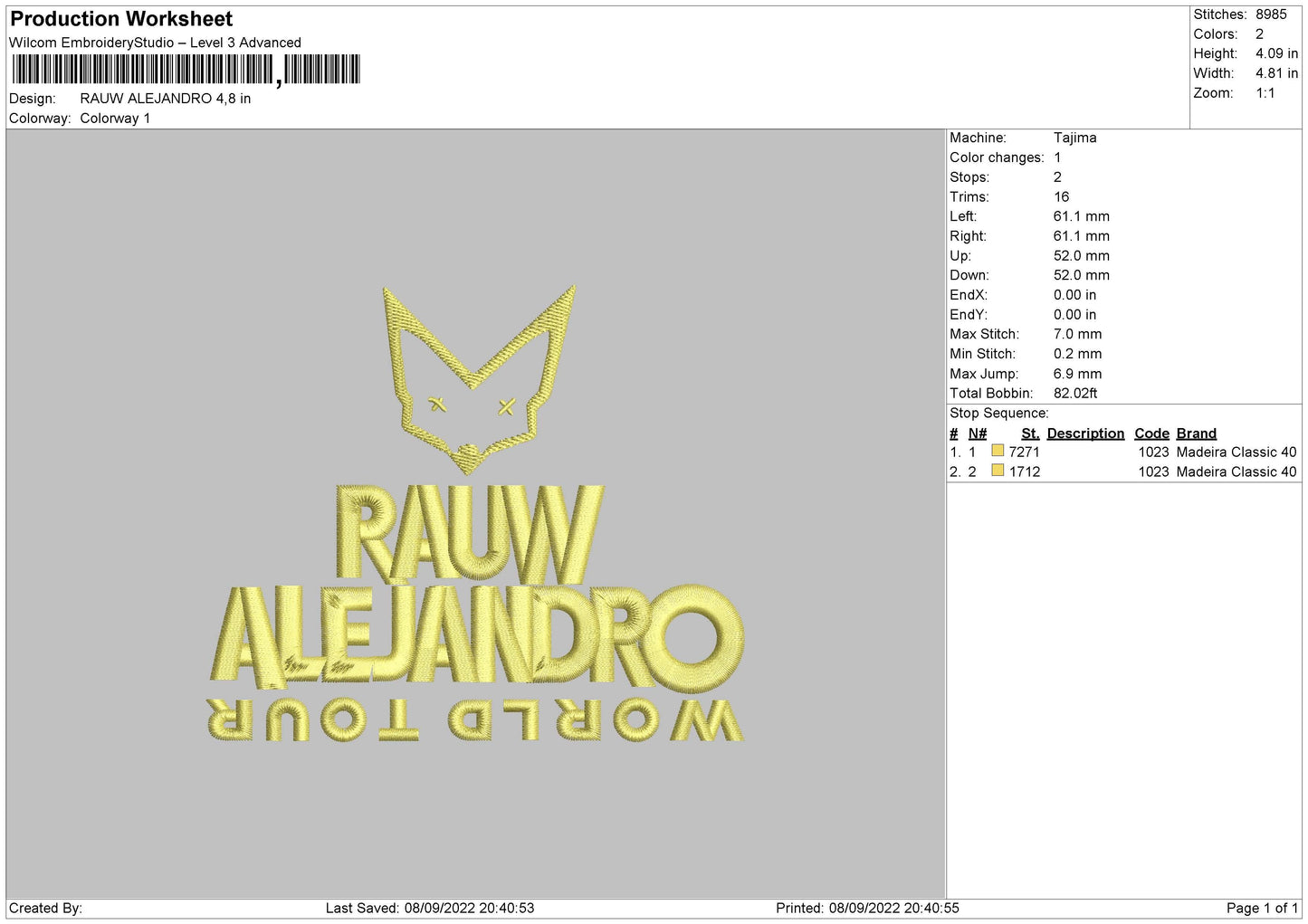 Rauwalejandro Embroidery File 5 sizes