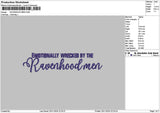 Revenhoodtext Embroidery File 6 sizes