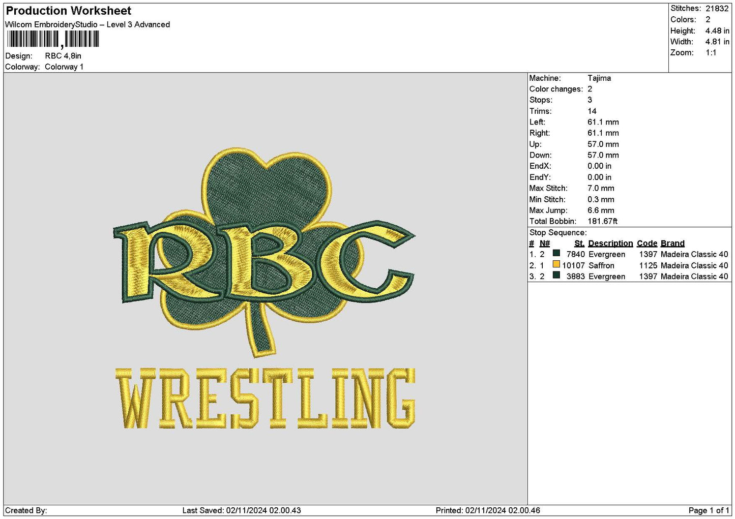 Rbctext 01 Embroidery File 6 sizes