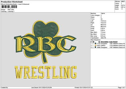 Rbctext 01 Embroidery File 6 sizes
