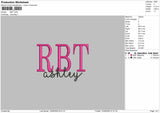 RbtText Embroidery Machine Design File 6 sizes