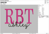 RbtText Embroidery Machine Design File 6 sizes