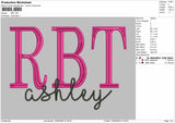 RbtText Embroidery Machine Design File 6 sizes