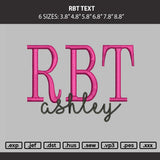 RbtText Embroidery Machine Design File 6 sizes