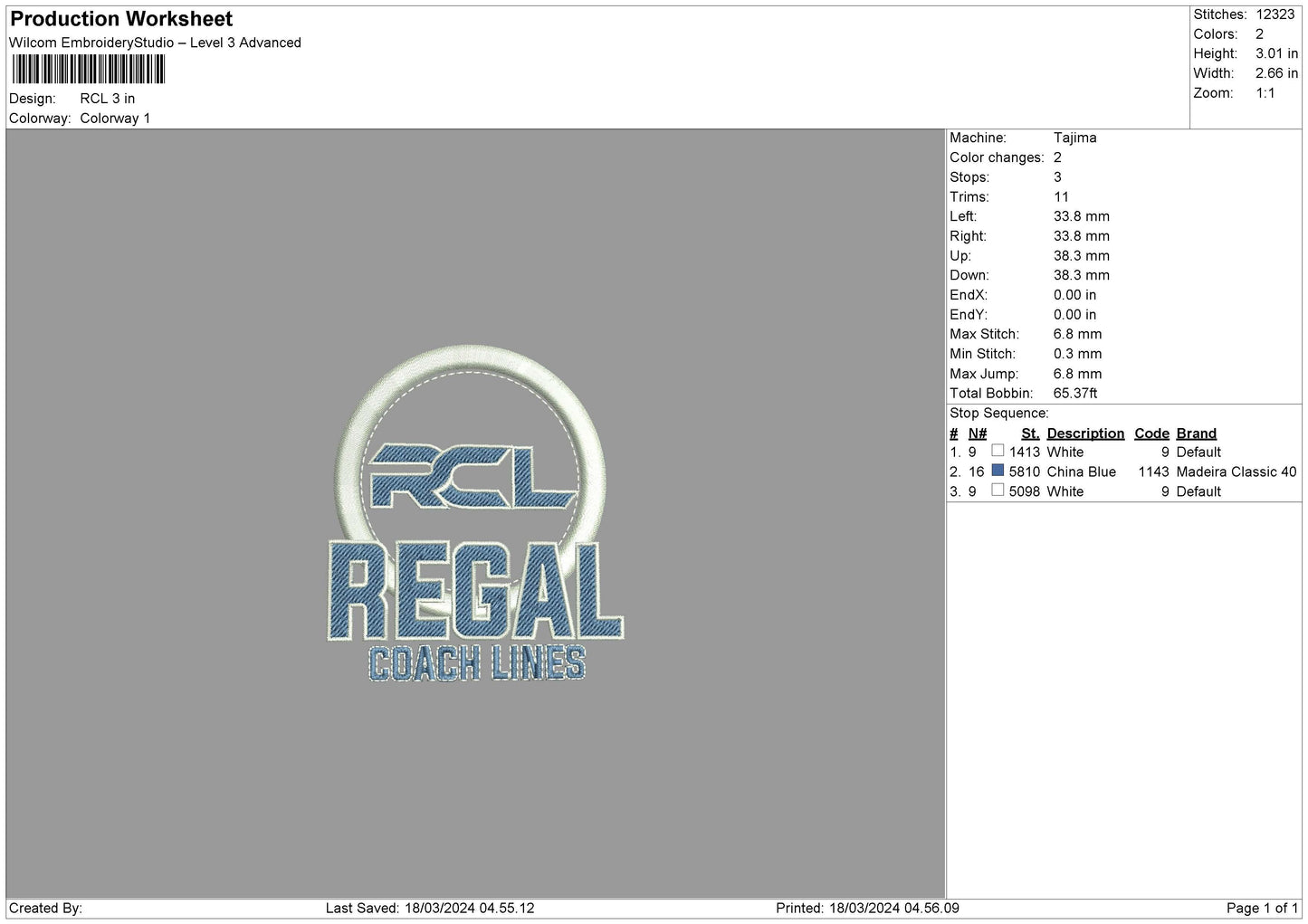 Rclcircle Embroidery File 6 sizes