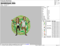 Ric N Morty 001 Embroidery File 4 size