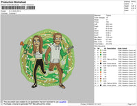 Ric N Morty 001 Embroidery File 4 size