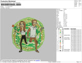 Ric N Morty 001 Embroidery File 4 size