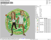 Ric N Morty 001 Embroidery File 4 size