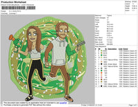 Ric N Morty 001 Embroidery File 4 size