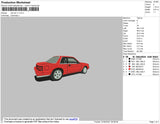 Red Car V1 Embroidery file 4 Size
