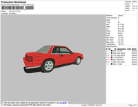 Red Car V1 Embroidery file 4 Size
