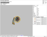 Redskins Embroidery File 6 size