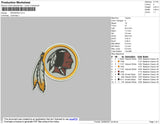 Redskins Embroidery File 6 size