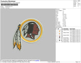 Redskins Embroidery File 6 size