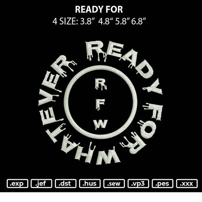 Ready For Embridery File 4 size