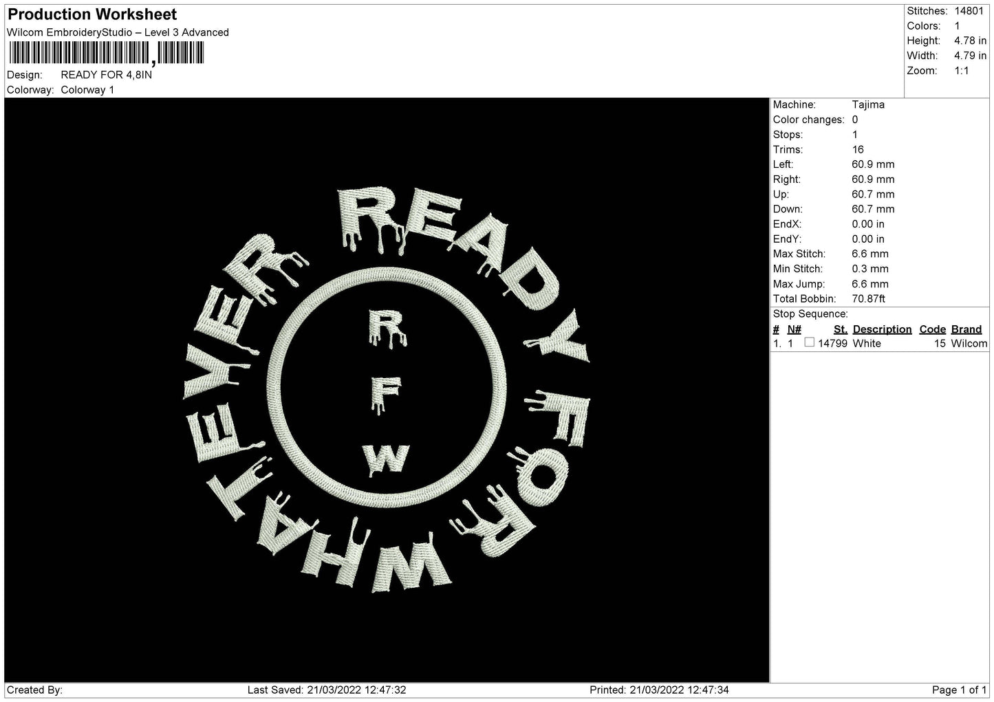 Ready For Embridery File 4 size