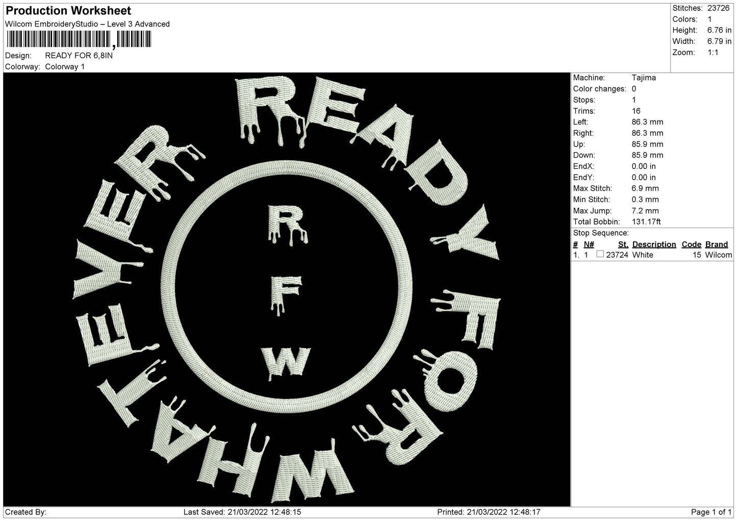 Ready For Embridery File 4 size
