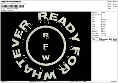 Ready For Embridery File 4 size