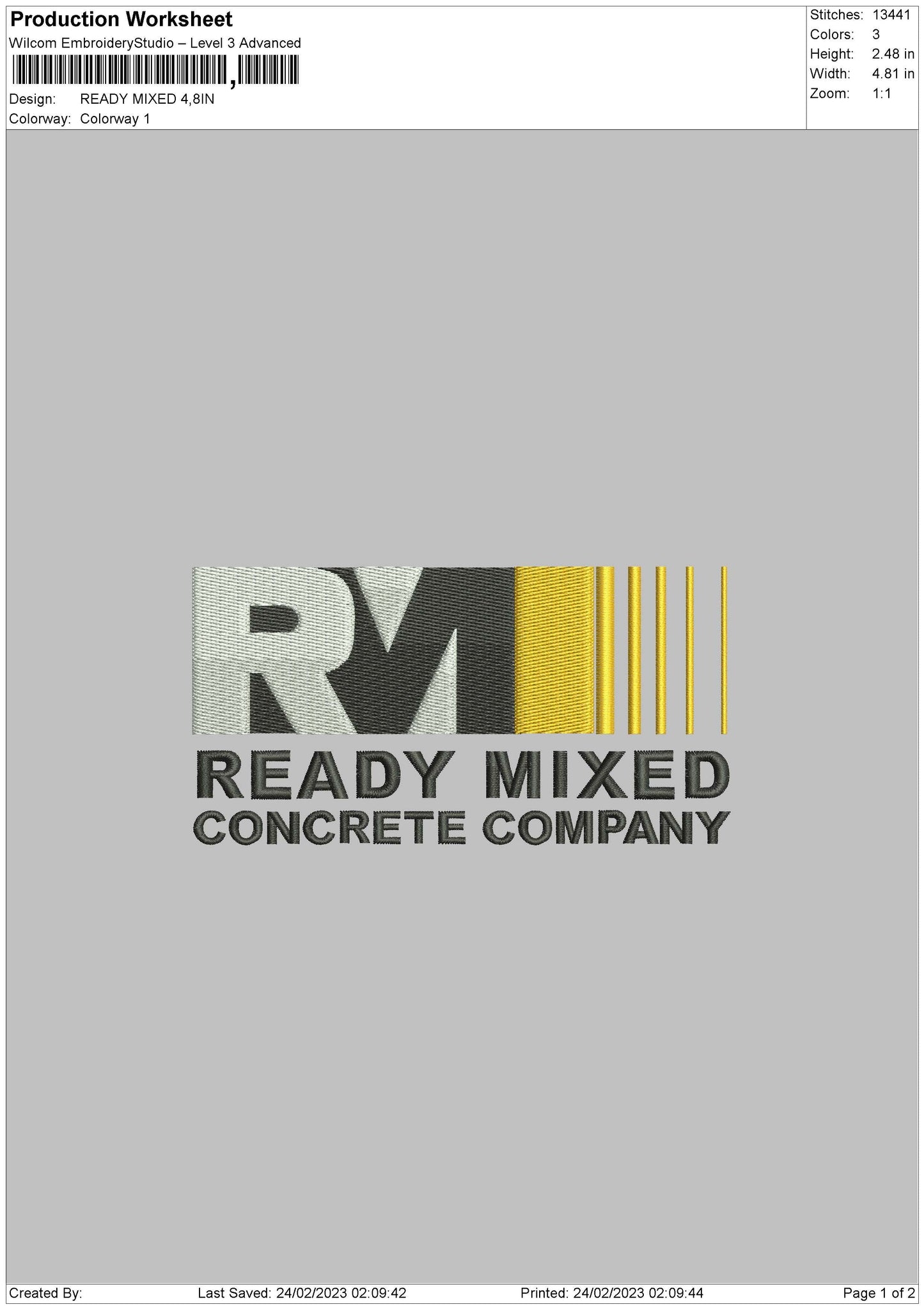 Ready M Embroidery File 6 sizes