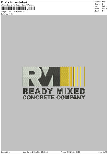 Ready M Embroidery File 6 sizes