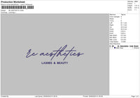 Aesthetictext Embroidery File 6 sizes