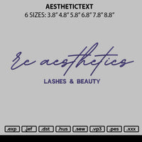 Aesthetictext Embroidery File 6 sizes