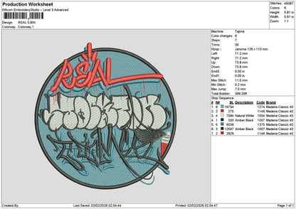 Realtext Circle Embroidery File 6 sizes