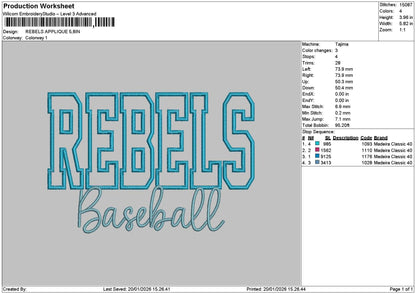 Rebelstext App Embroidery File 6 sizes