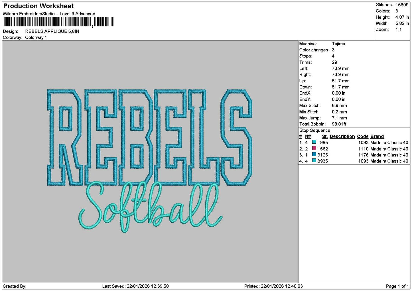 Rebelstext App V2 Embroidery File 6 sizes