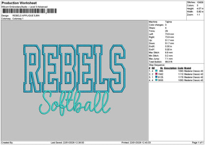Rebelstext App V2 Embroidery File 6 sizes